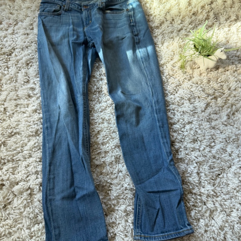 Lands' End Women's Straight Leg Blue denim, comfortable, baggy Jeans straight le